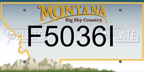 F5036I Montana License Plate