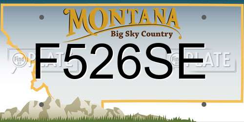 F526SE Montana License Plate