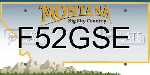 F52GSE Montana License Plate