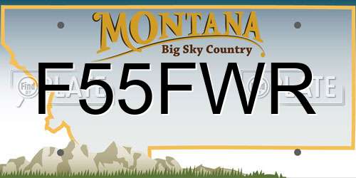 F55FWR Montana License Plate