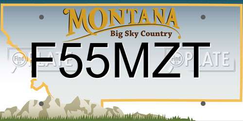 F55MZT Montana License Plate