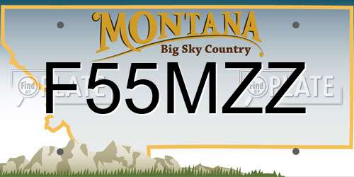 F55MZZ Montana License Plate