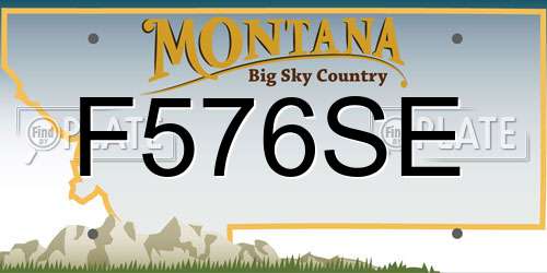 F576SE Montana License Plate