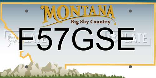 F57GSE Montana License Plate