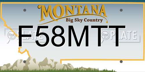 F58MTT Montana License Plate