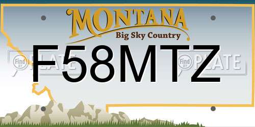F58MTZ Montana License Plate