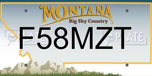 F58MZT Montana License Plate