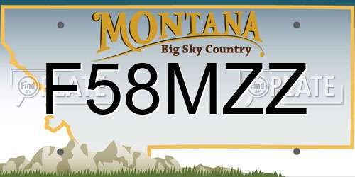 F58MZZ Montana License Plate