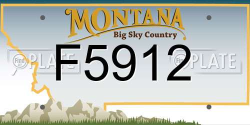 F5912 Montana License Plate