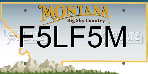 F5LF5M Montana License Plate