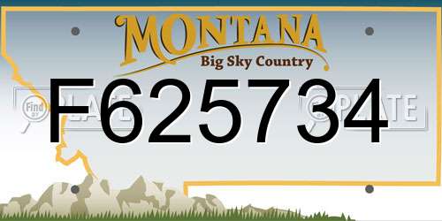 F625734 Montana License Plate