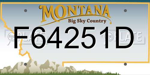 F64251D Montana License Plate
