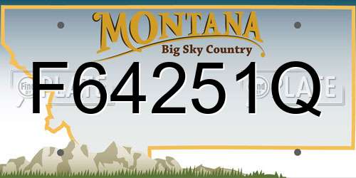F64251Q Montana License Plate