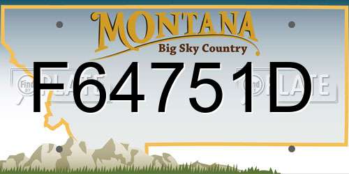 F64751D Montana License Plate