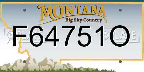 F64751O Montana License Plate