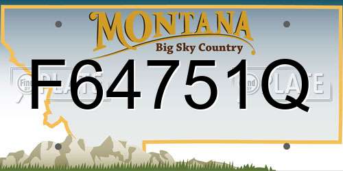 F64751Q Montana License Plate