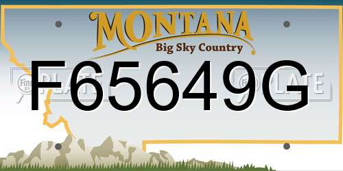 F65649G Montana License Plate