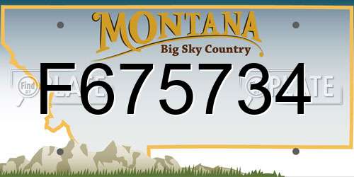 F675734 Montana License Plate
