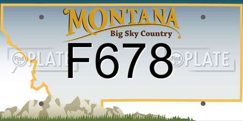 F678 Montana License Plate