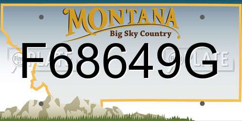F68649G Montana License Plate