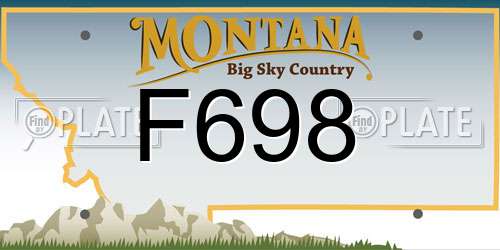 F698 Montana License Plate
