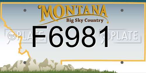 F6981 Montana License Plate