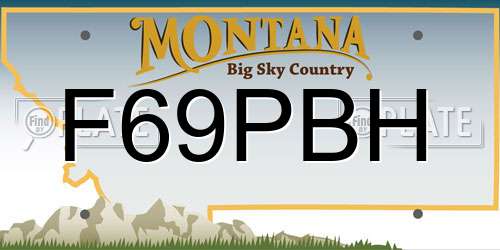 F69PBH Montana License Plate