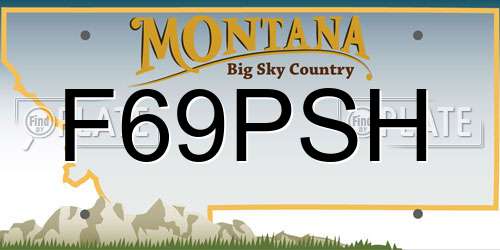 F69PSH Montana License Plate