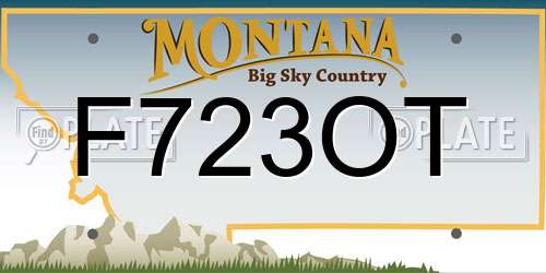 F723OT Montana License Plate