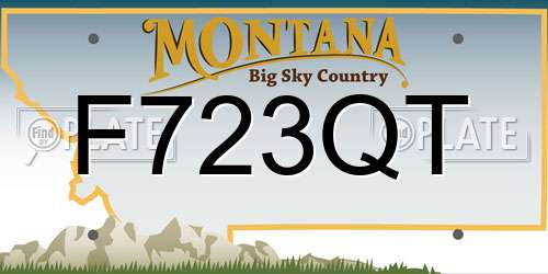 F723QT Montana License Plate