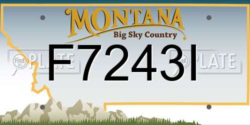 F7243I Montana License Plate