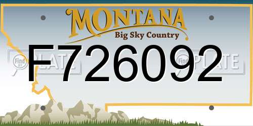 F726092 Montana License Plate