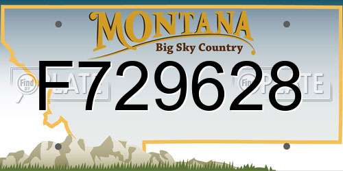 F729628 Montana License Plate