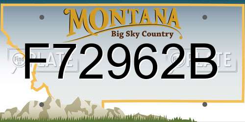 F72962B Montana License Plate