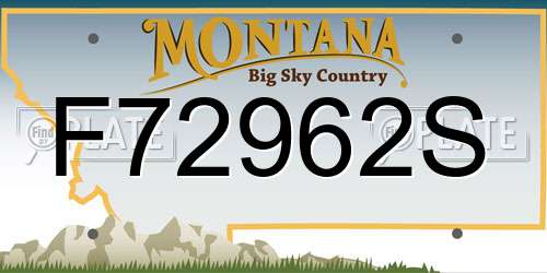 F72962S Montana License Plate