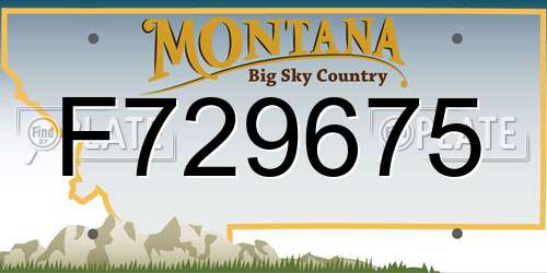 F729675 Montana License Plate