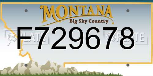 F729678 Montana License Plate