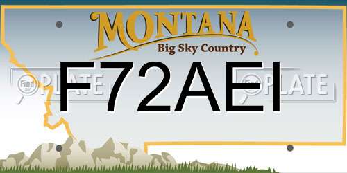 F72AEI Montana License Plate
