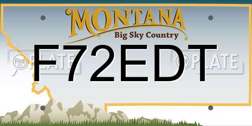 F72EDT Montana License Plate