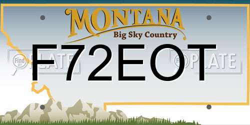 F72EOT Montana License Plate