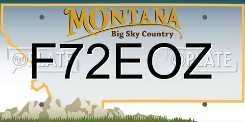 F72EOZ Montana License Plate