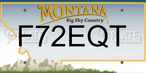 F72EQT Montana License Plate