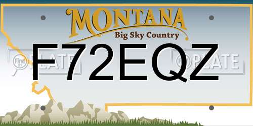 F72EQZ Montana License Plate