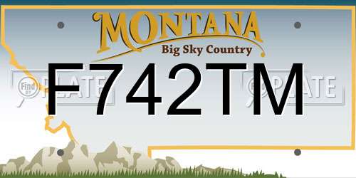 F742TM Montana License Plate