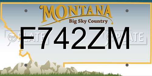 F742ZM Montana License Plate