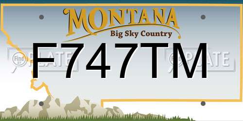 F747TM Montana License Plate