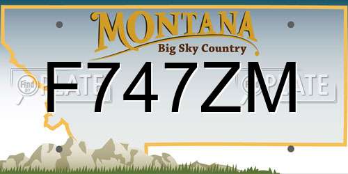 F747ZM Montana License Plate