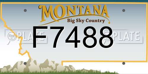 F7488 Montana License Plate