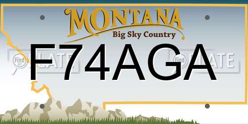 F74AGA Montana License Plate