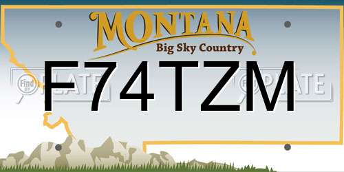 F74TZM Montana License Plate
